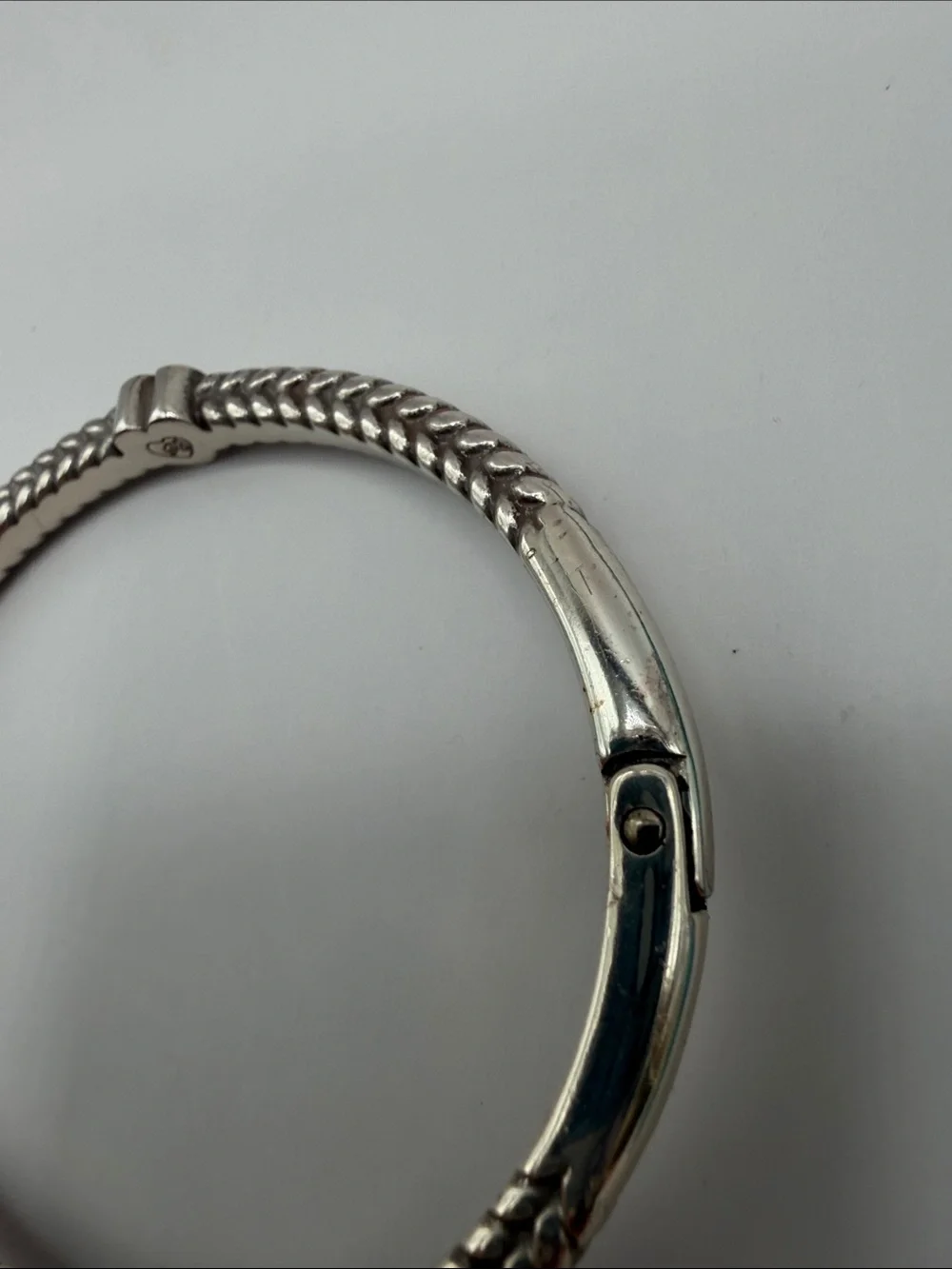 Brighton Reina Pink Stone Hinged Bangle Bracelet